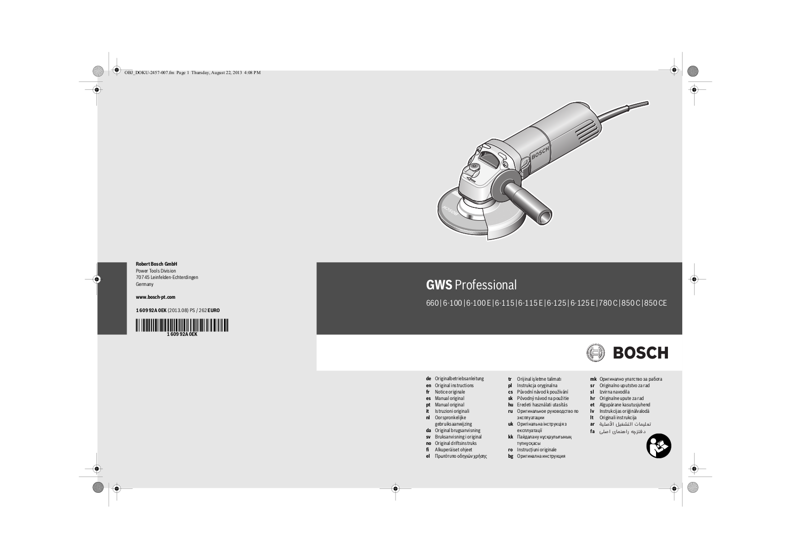 BOSCH GWS 660, GWS 850 CE User Manual