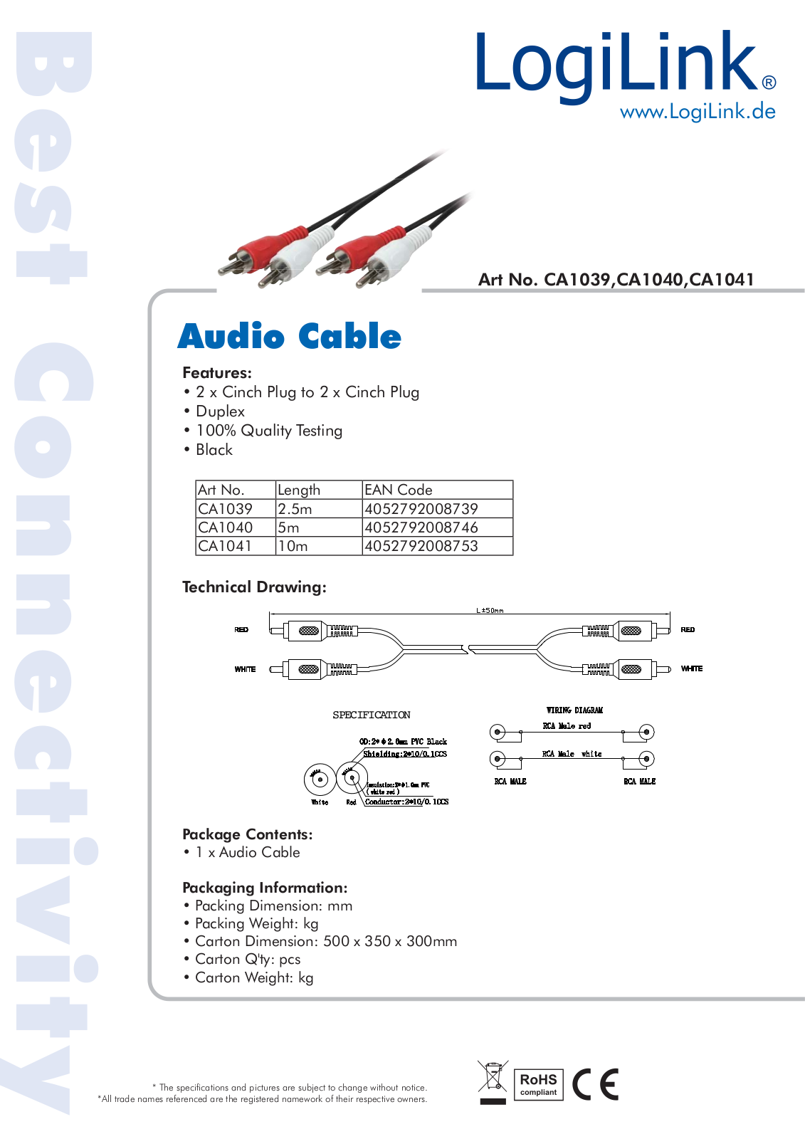 LOGILINK CA1039 Datasheet - ManualMachine.com