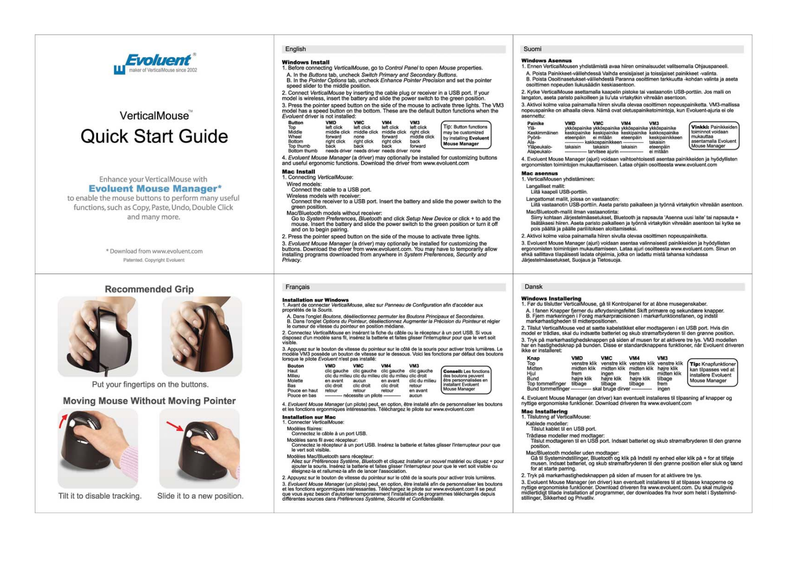 Evoluent VMDSW, VMDMW User Manual