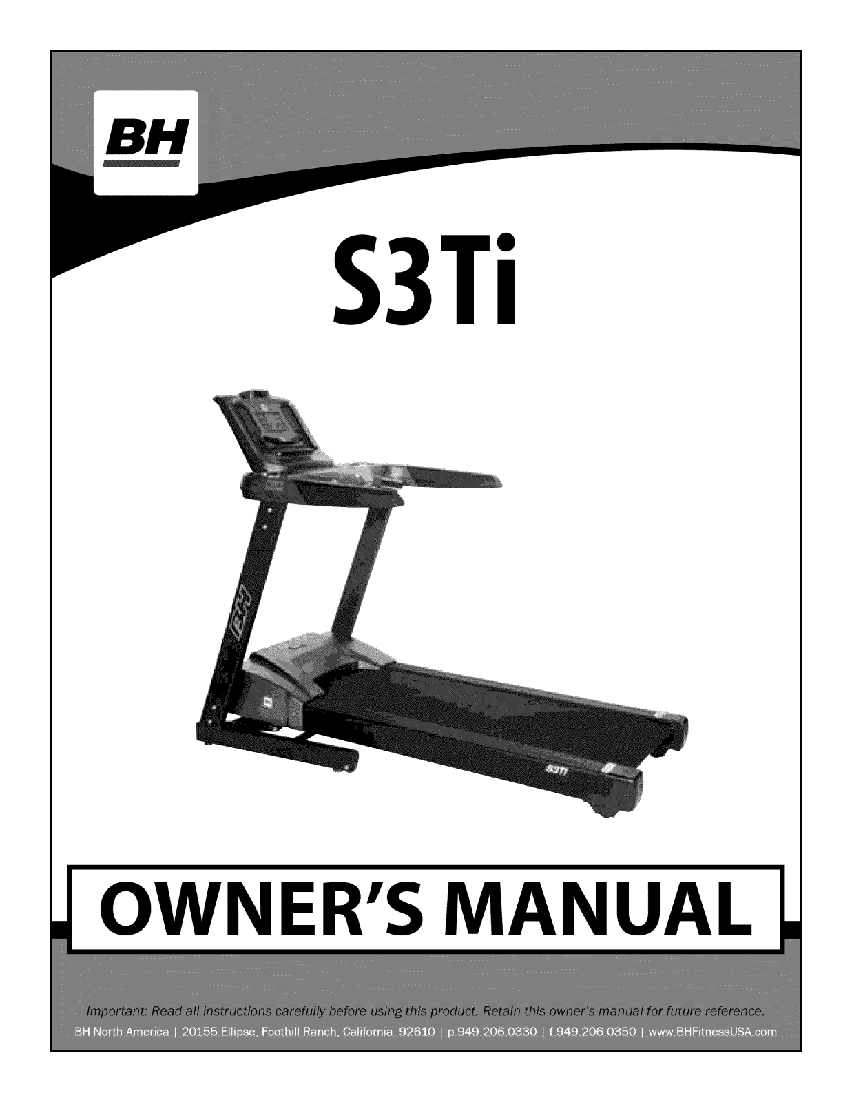 BH Fitness S3TI Owner’s Manual