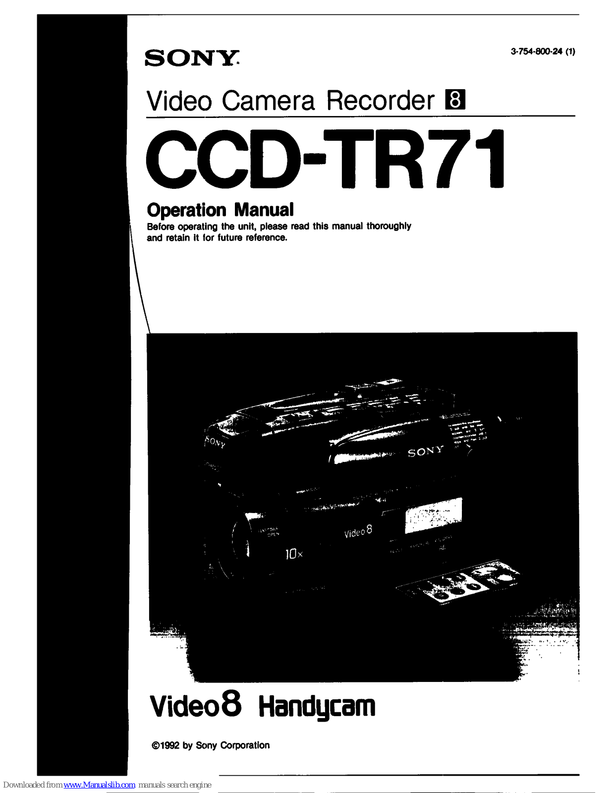 Sony Handycam CCD-TR71 Operation Manual