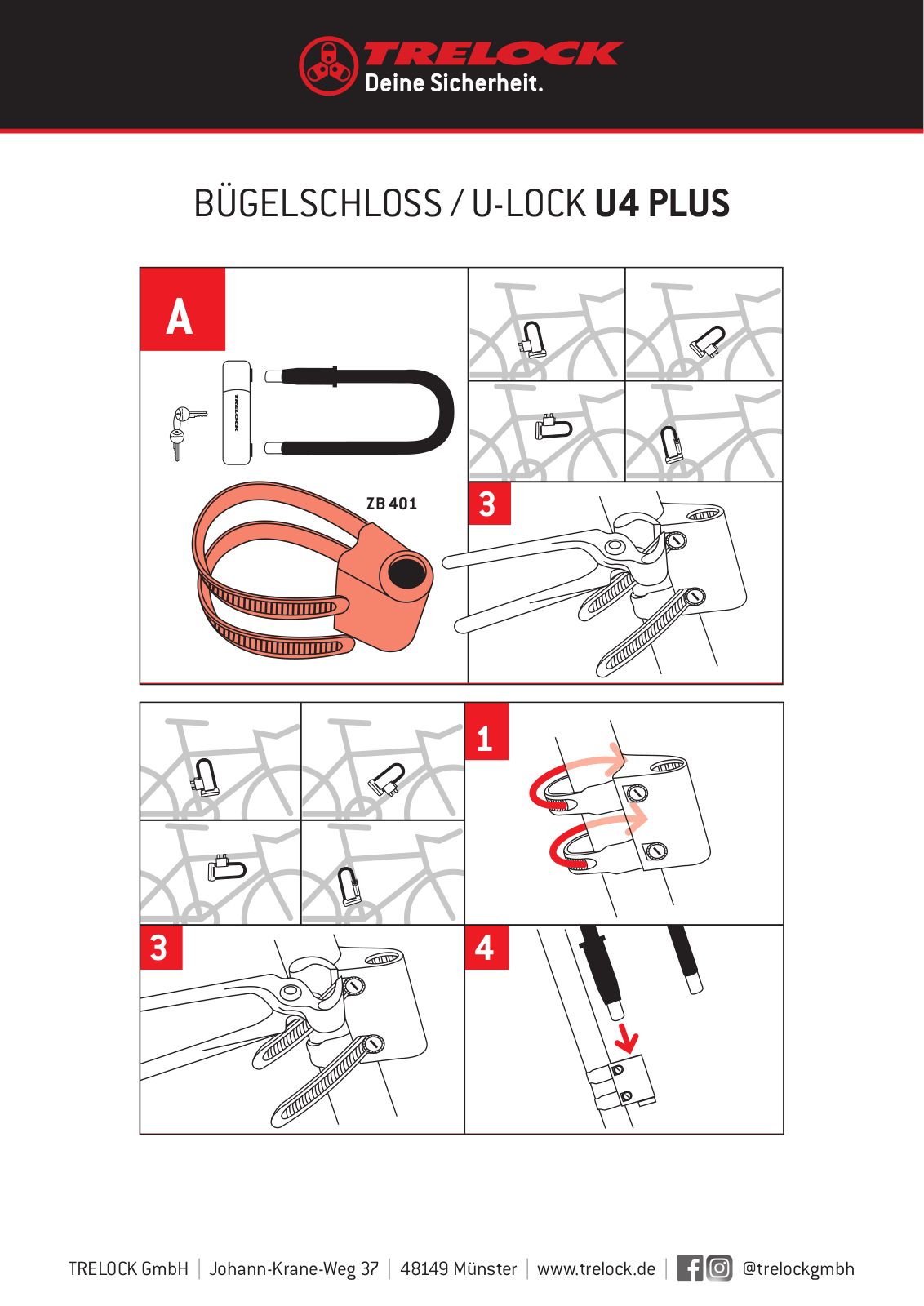 Trelock U-LOCK U4 PLUS User Manual