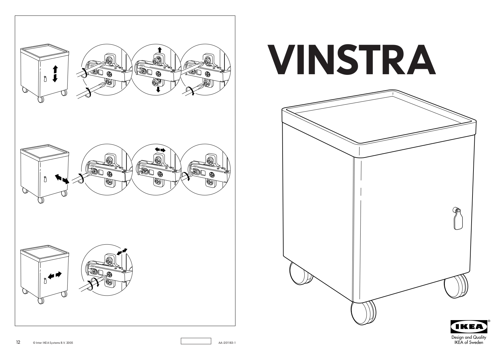 IKEA VINSTRA BEDSIDE TABLE 15X15 Assembly Instruction