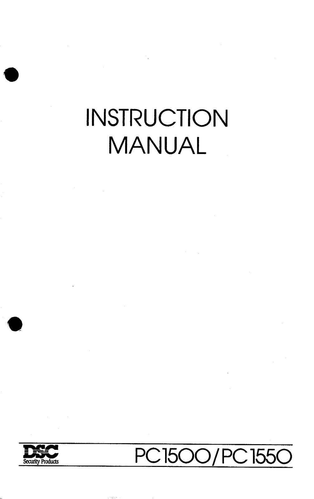 Dsc PC1500, PC1550 User Manual