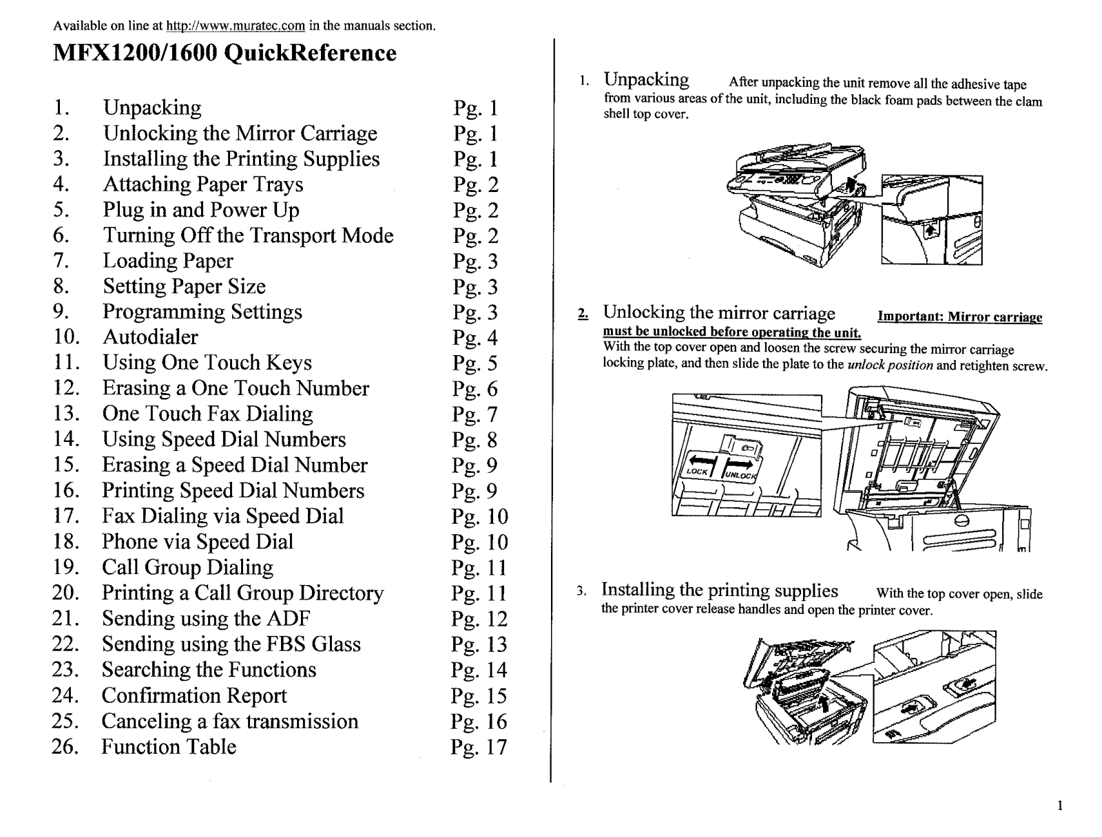 Muratec MFX-1200 user Manual