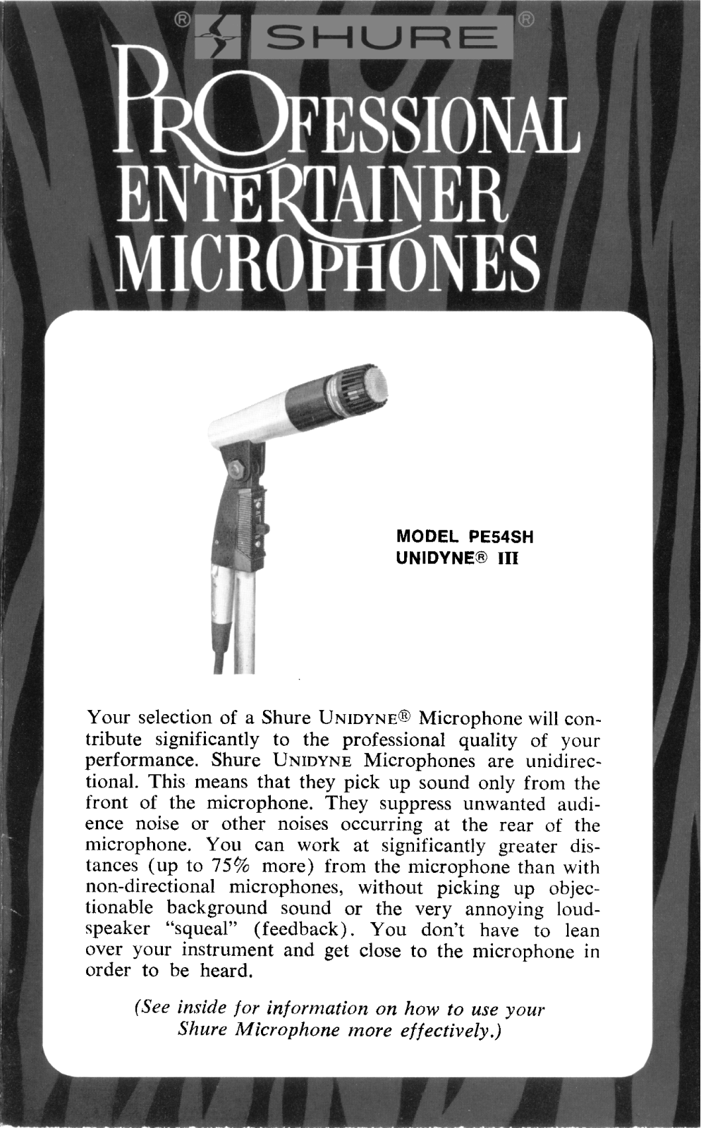 Shure PE54SH User Guide