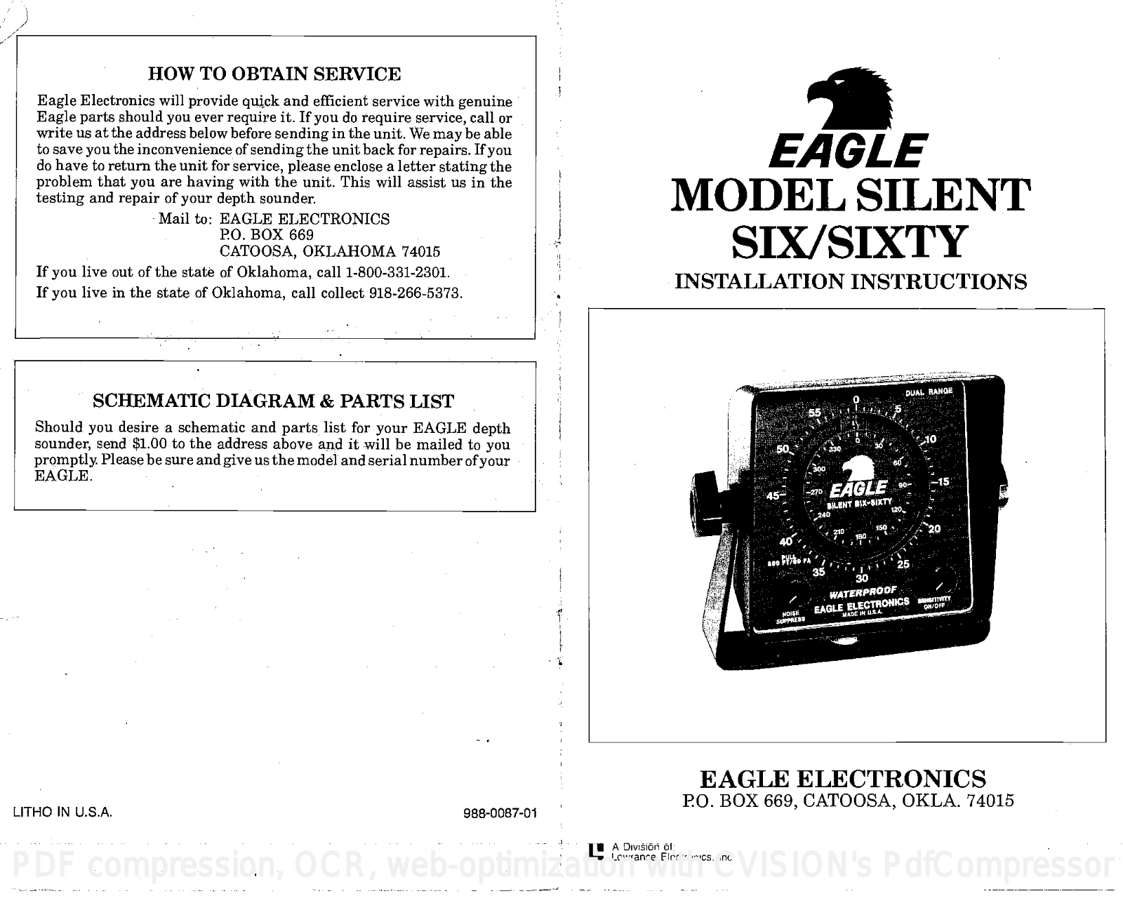 Eagle MODEL SILENT SIXSIXTY INSTALLATION INSTRUCTIONS - ManualMachine.com