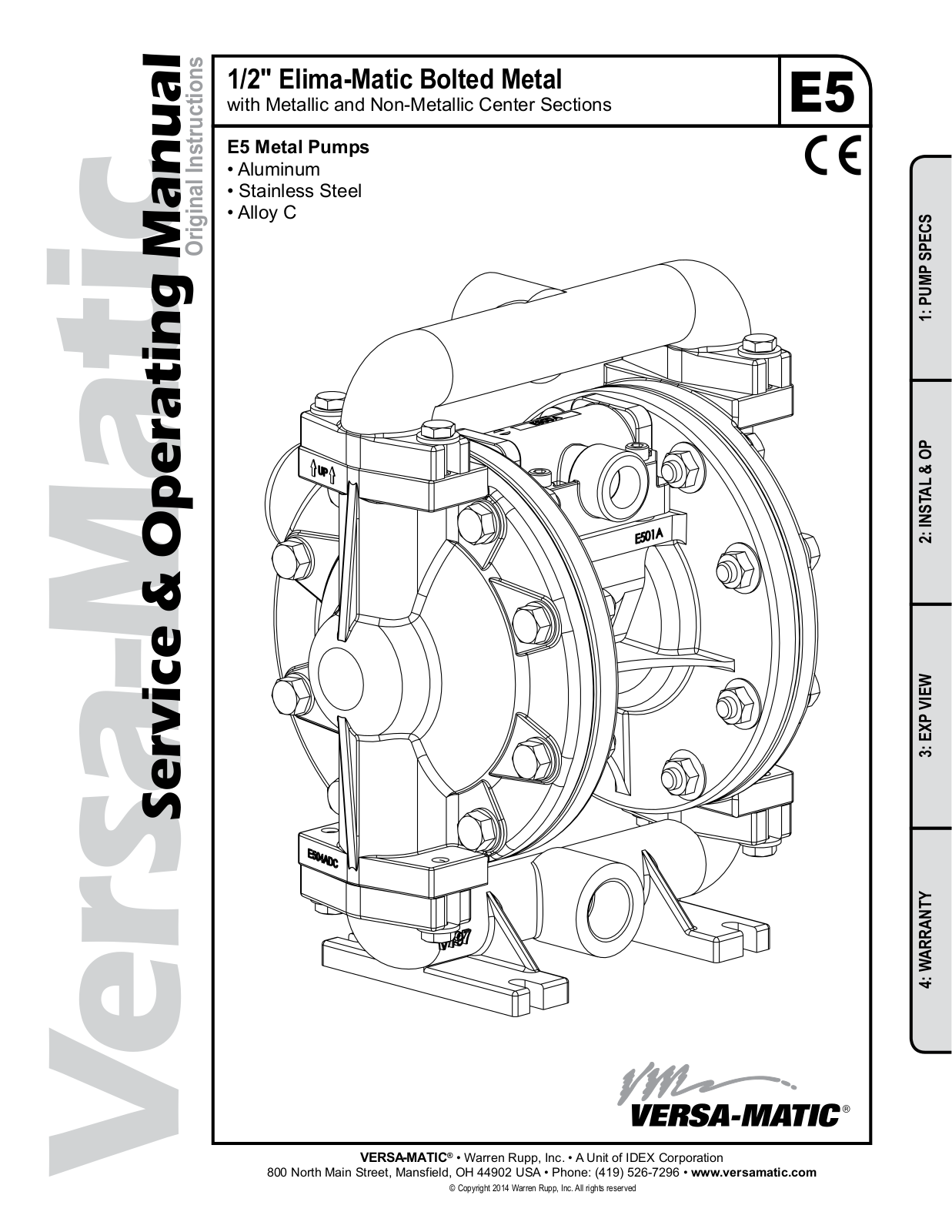 Versa-Matic 1/2 Elima-Matic Bolted Metal User Manual