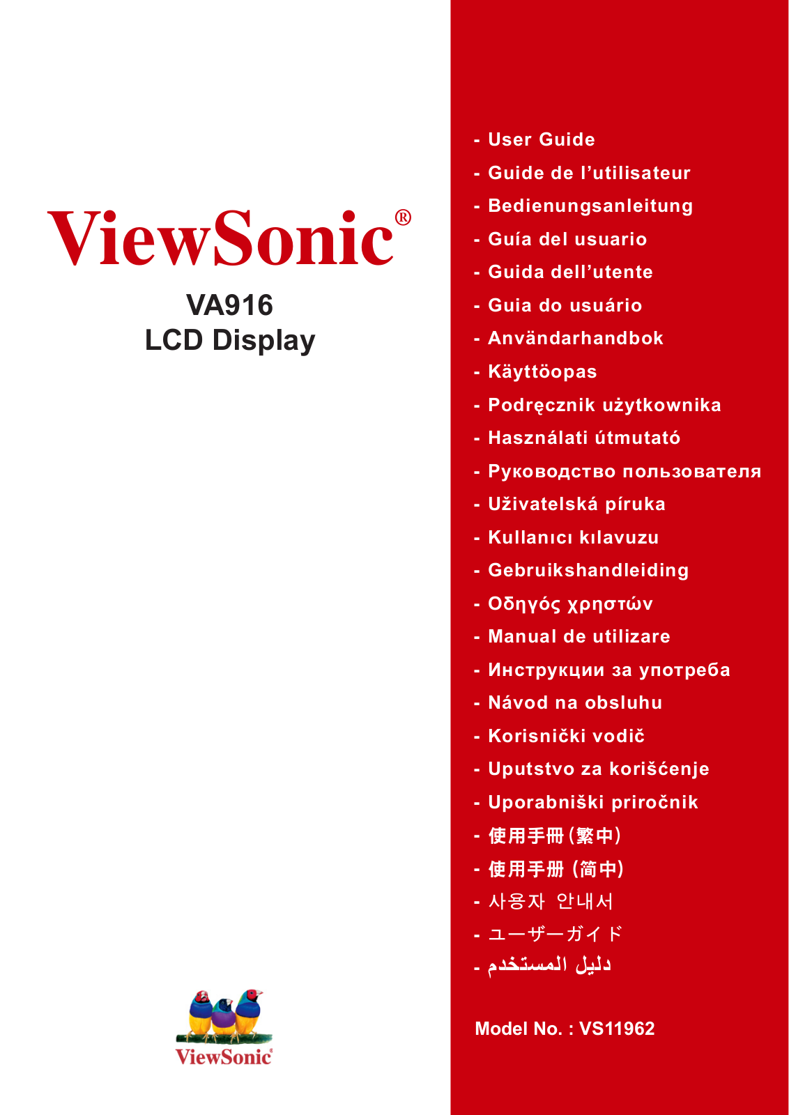 Viewsonic VA916 User Manual