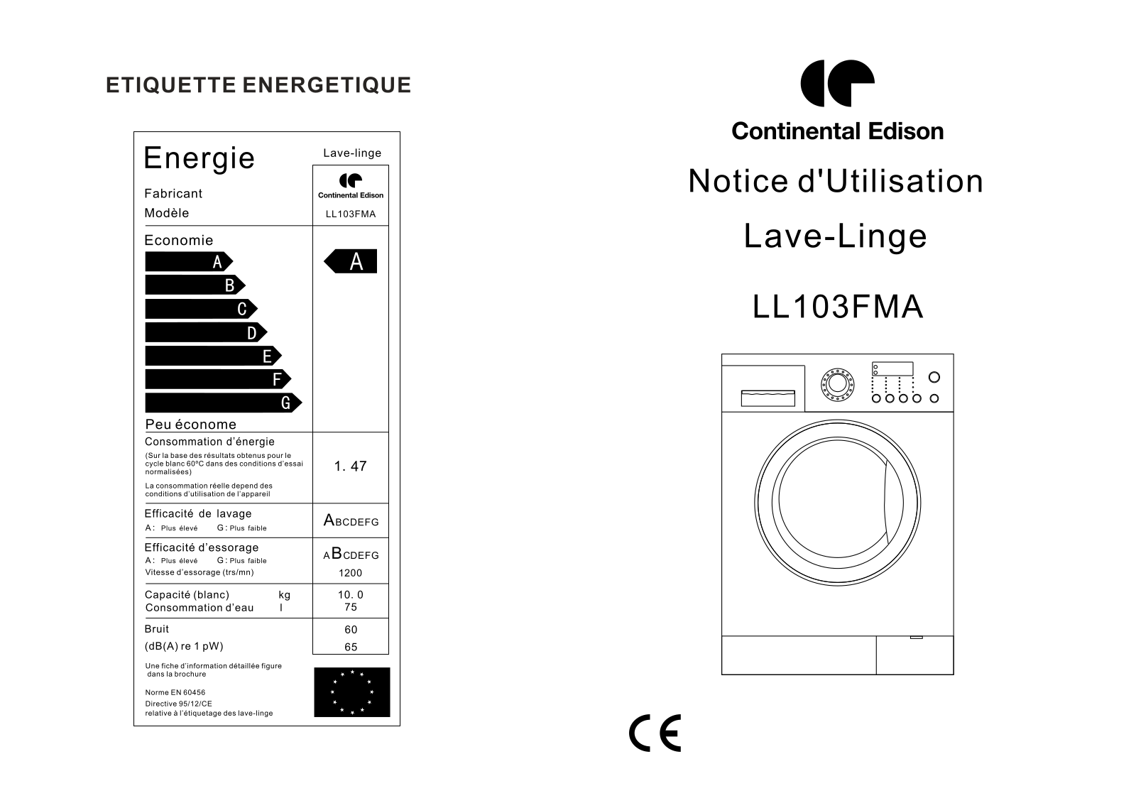 CONTINENTAL EDISON CELL103FMA User Manual