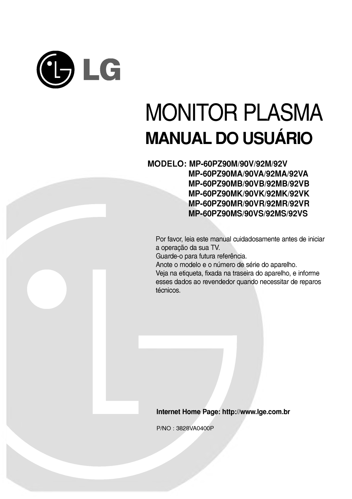 Lg MP-60PZ90V User Manual