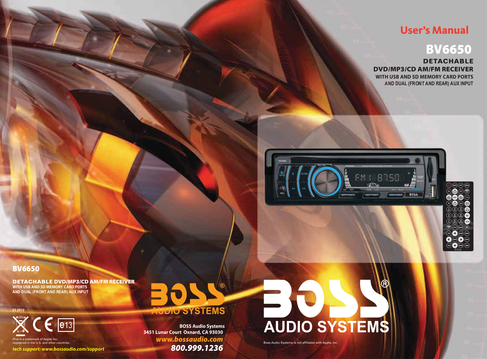 Boss Audio BV6650 User Manual