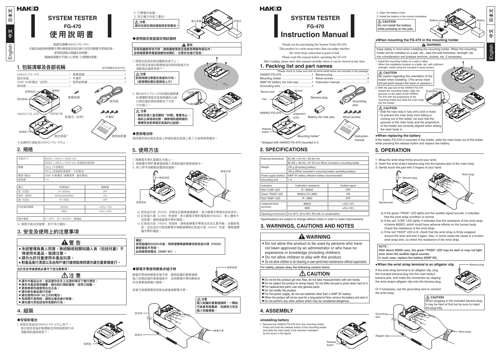 Hakko FG470 User Manual