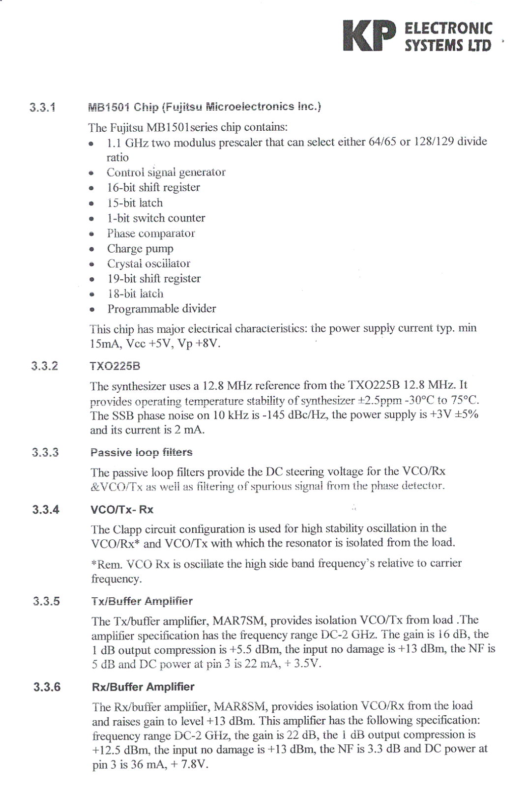 KP Electronic Systems KPBSR100 Users Manual