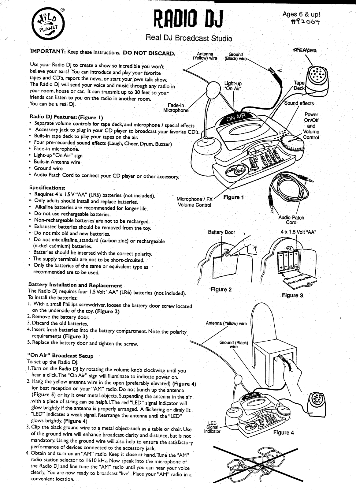 Wild Planet Entertainment RDJSTUDIO92004 Users Manual