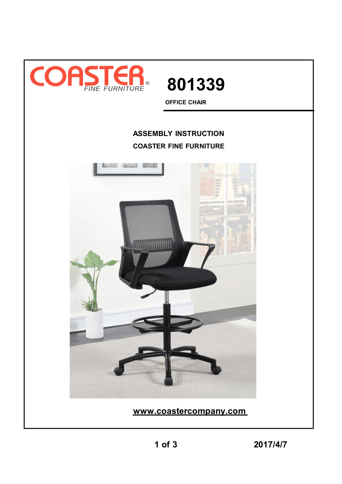 Coaster 801339 Assembly Guide - ManualMachine.com
