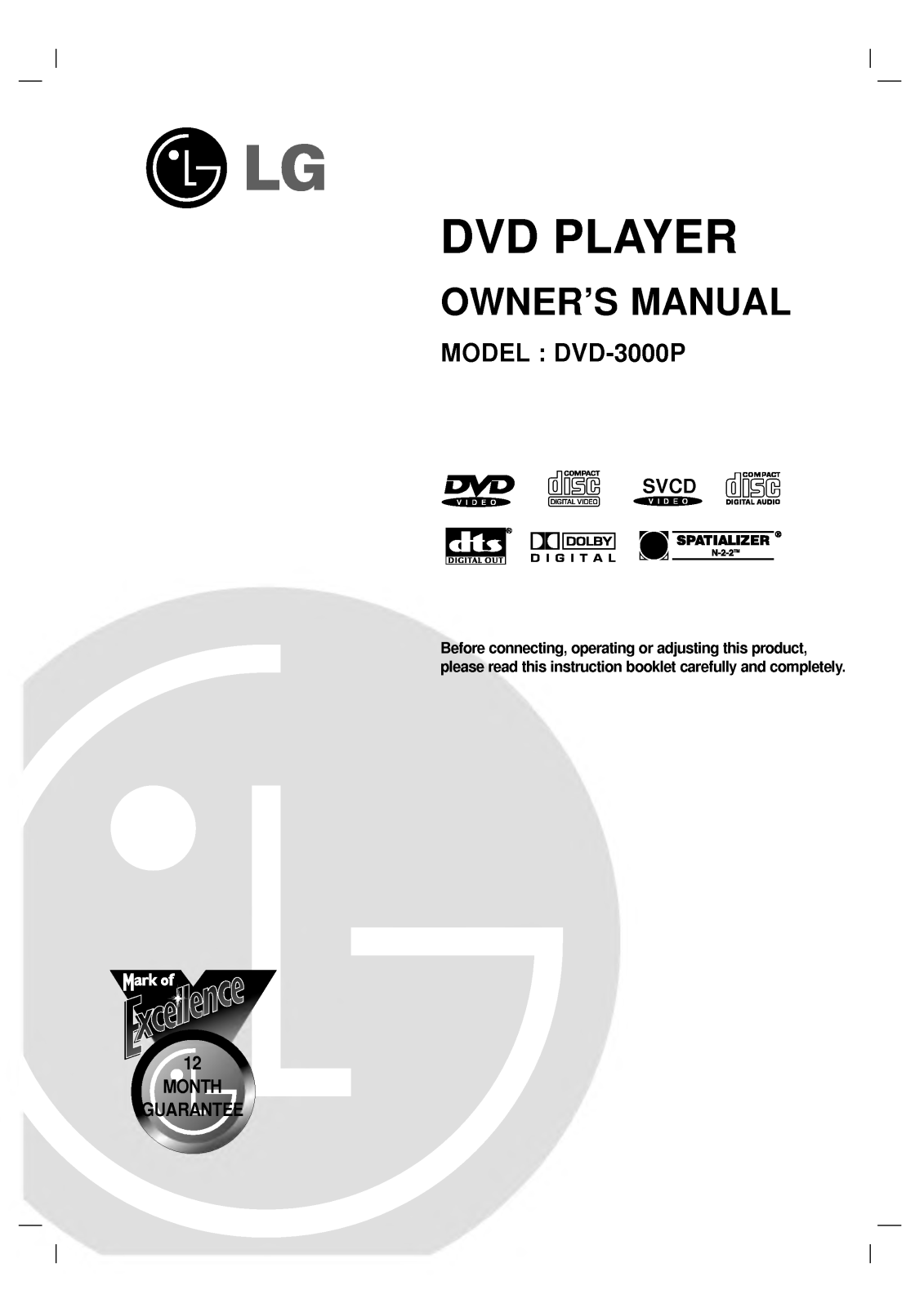 LG DVD3000PD User Manual