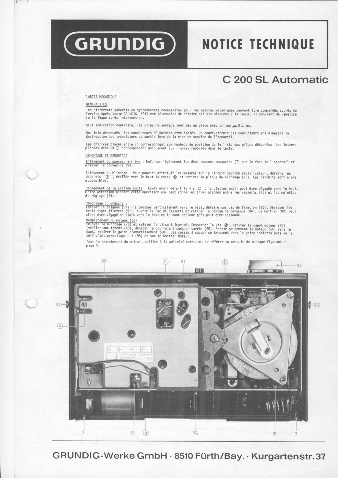 Grundig C-200-SL Service Manual
