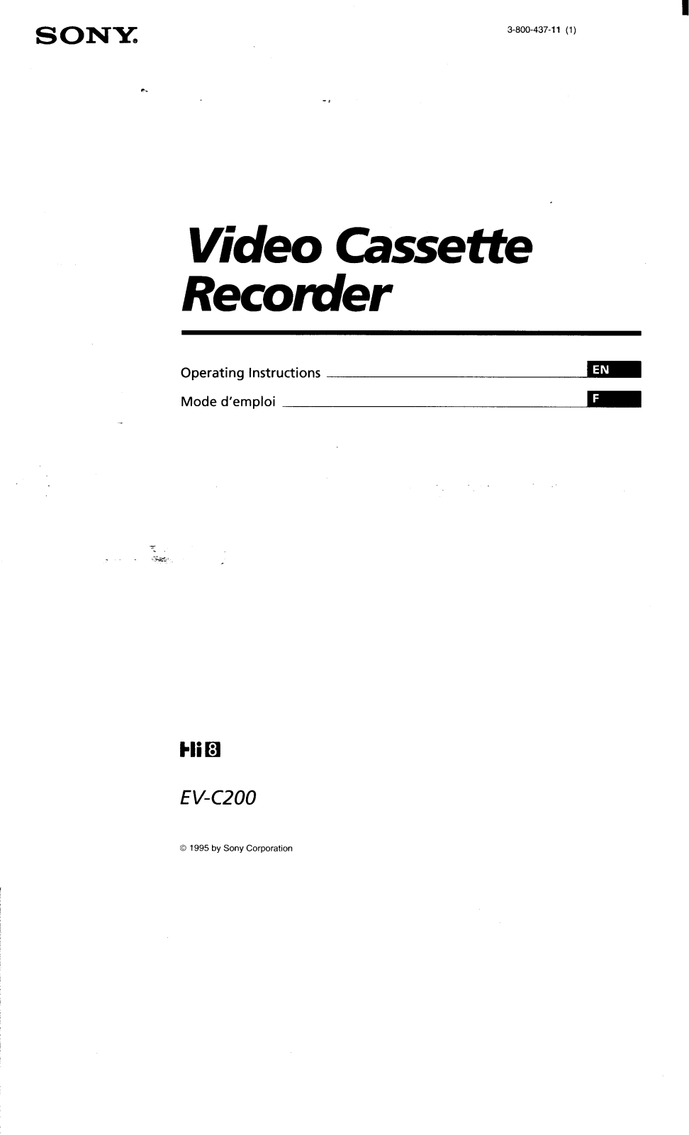 Sony EVC200 Operating Manual