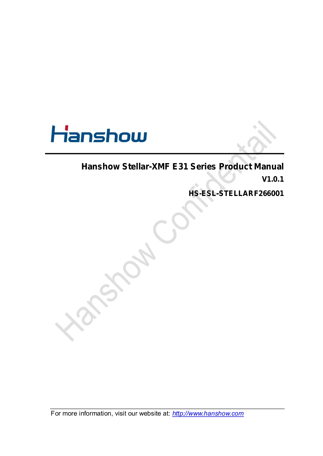 Zhejiang Hanshow Technology XMFN Users manual