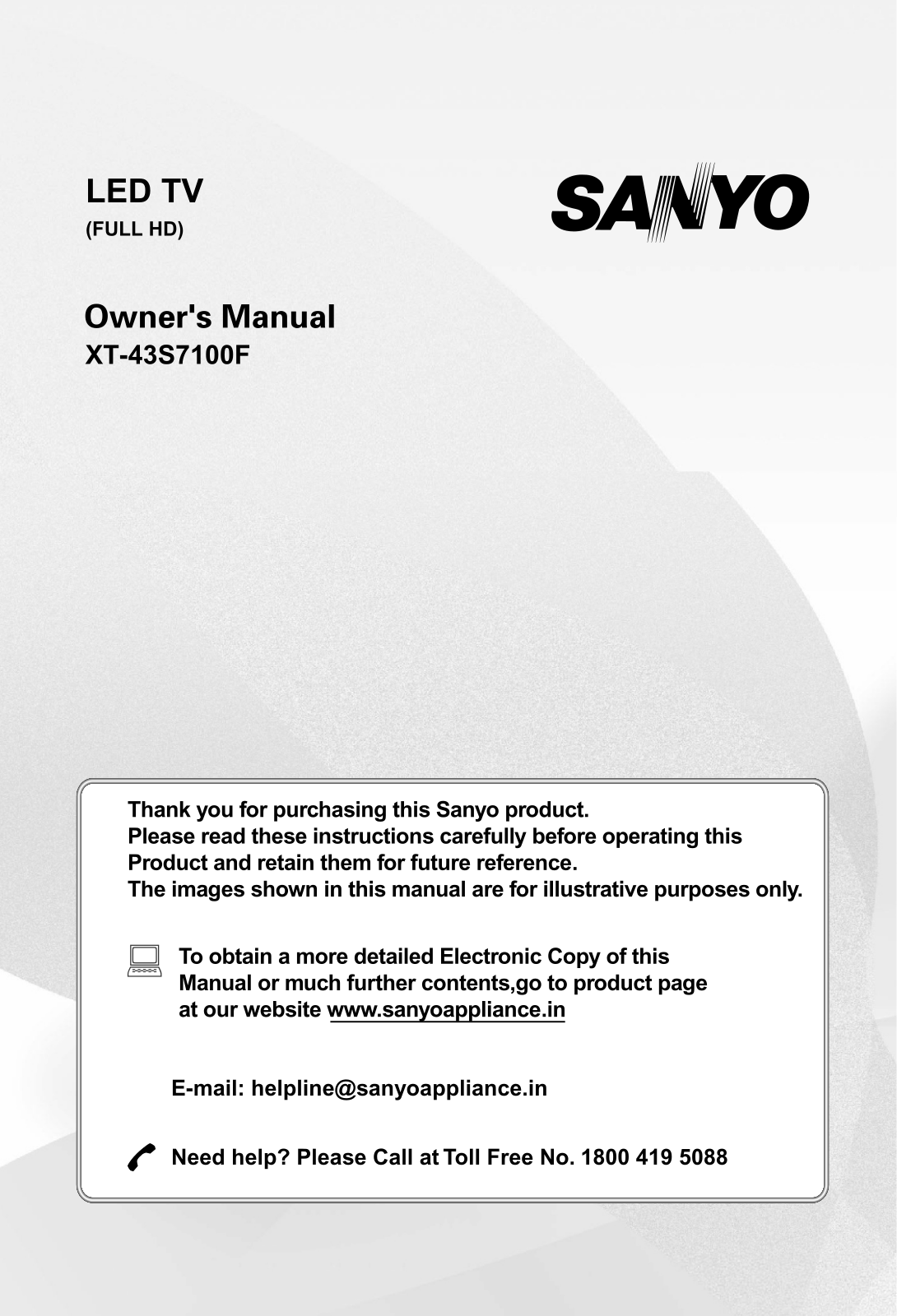 Sanyo XT-43S7100F User Manual