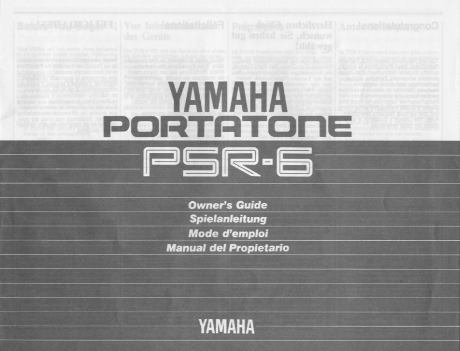 Yamaha PSR-6E, PSR-6 User Manual