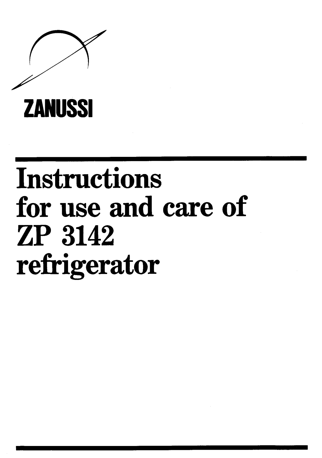 Zanussi ZP3142 User Manual