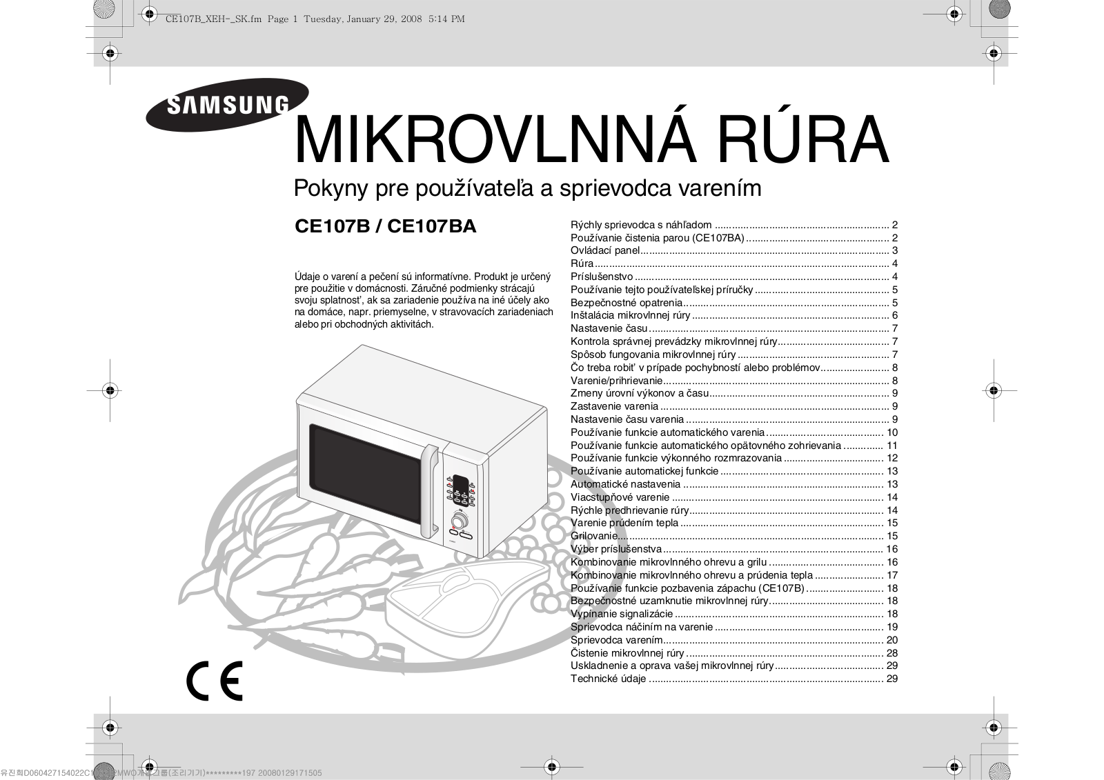 Samsung CE107B, CE107BA User Manual