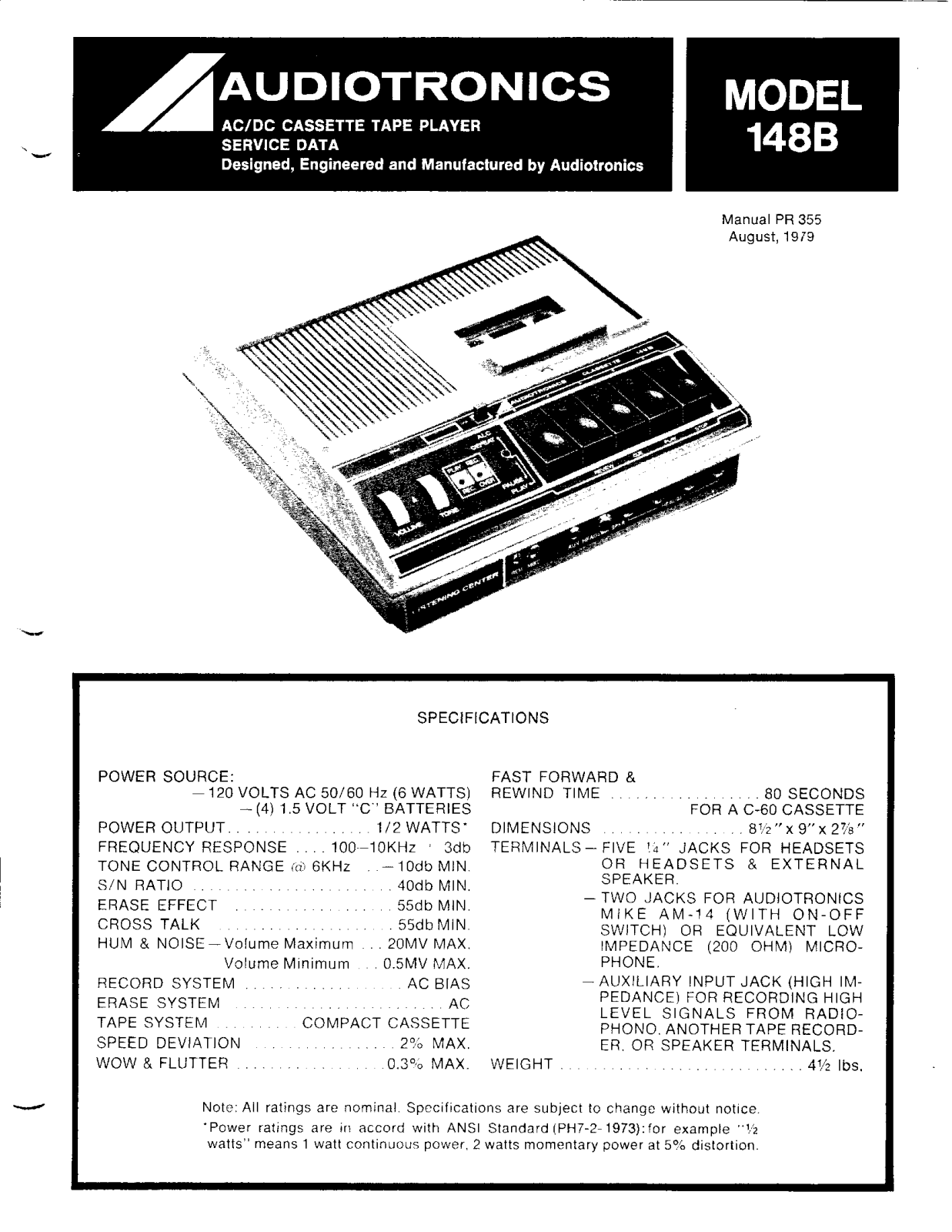 Audiotronics 148B User Manual - ManualMachine.com