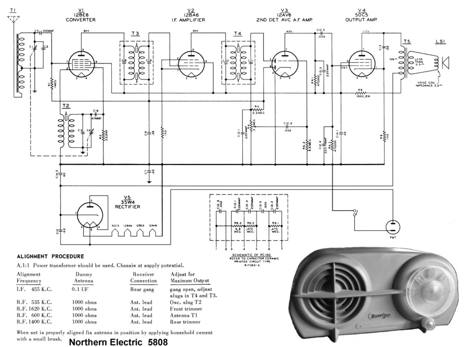 Northern Electric 5808 schematic