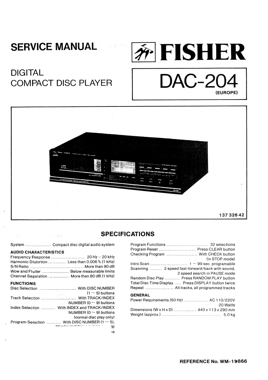 Fisher DAC-204, DSC-204 Service manual