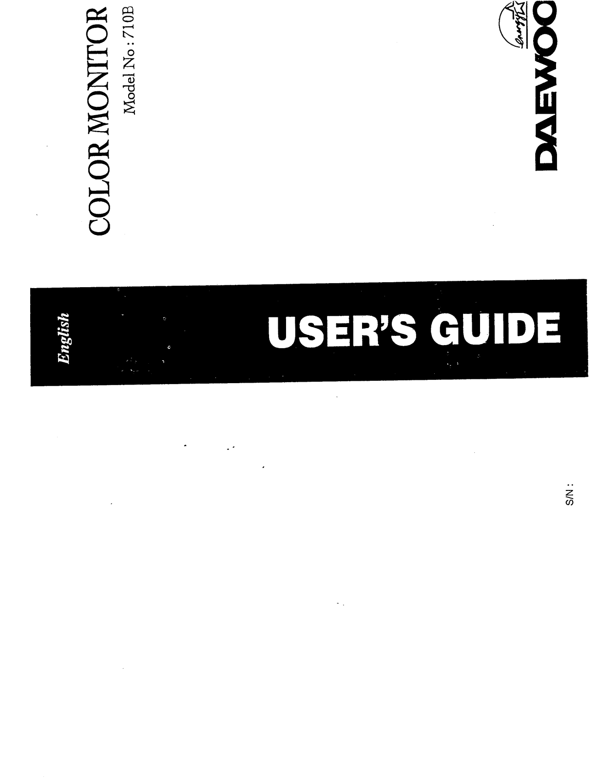 WINIADAEWOO 7NFCMC1710B Users manual