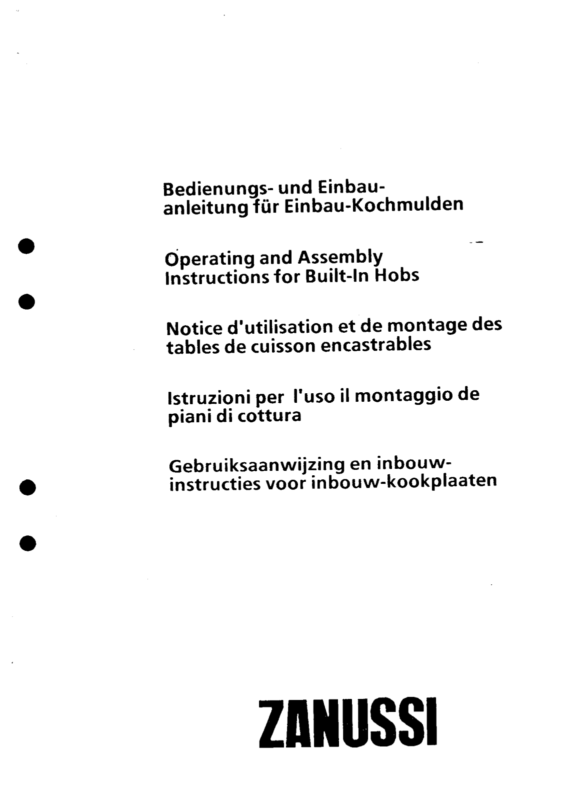 Zanussi ZMS2204VD, ZMFW2304VD, ZME 2004VD, ZME 3027ES, ZMF 2104 V User Manual