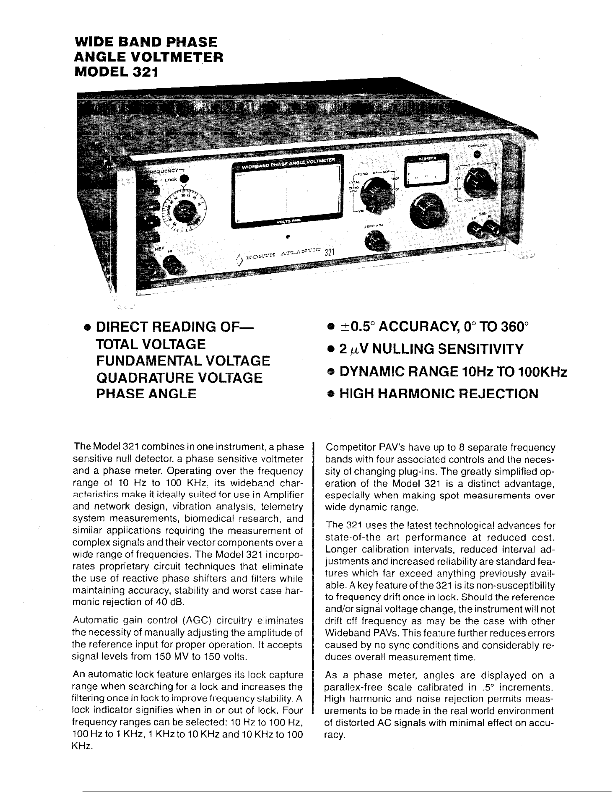North Atlantic 321 Datasheet - ManualMachine.com