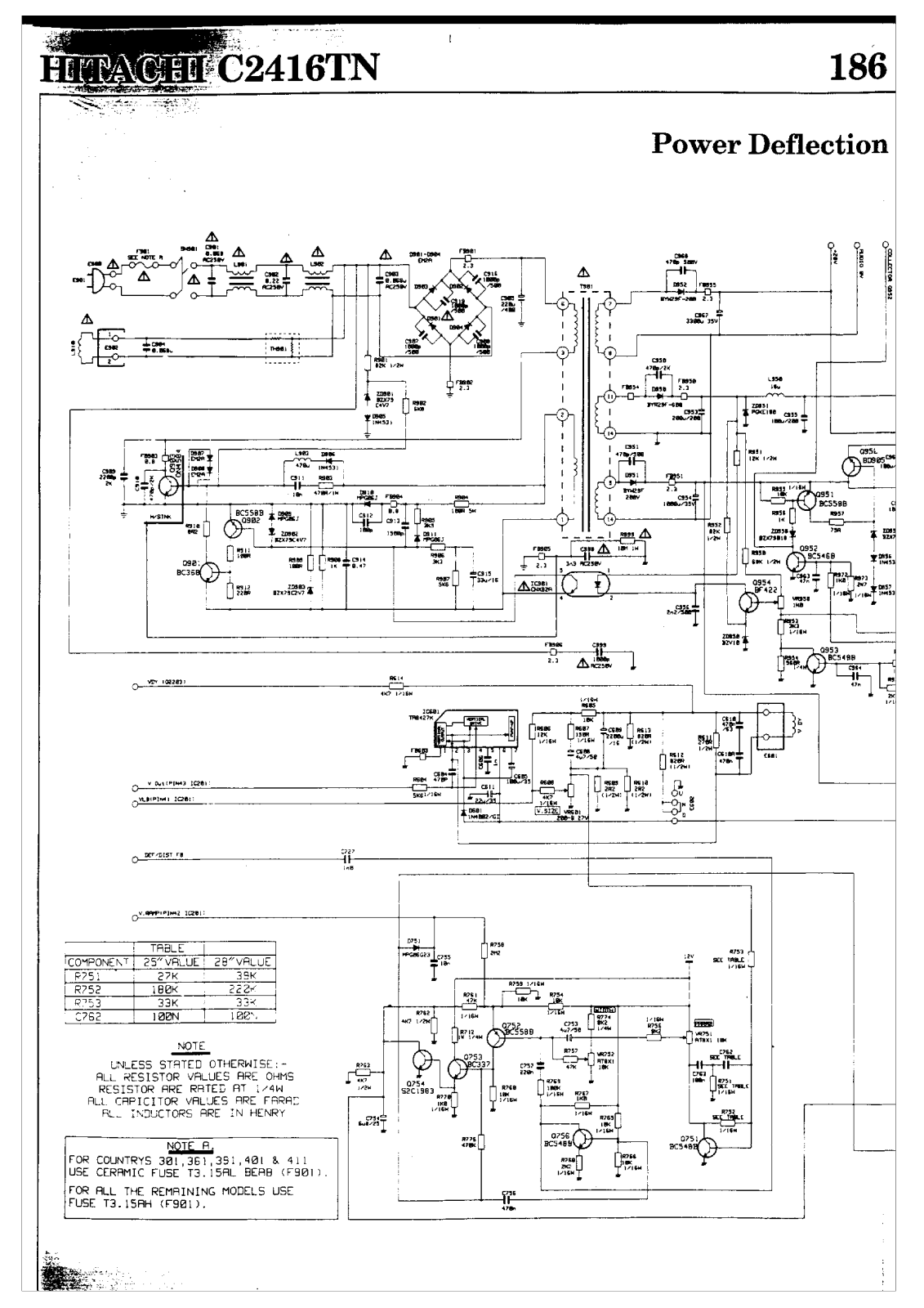 Hitachi C2416TN Schematic