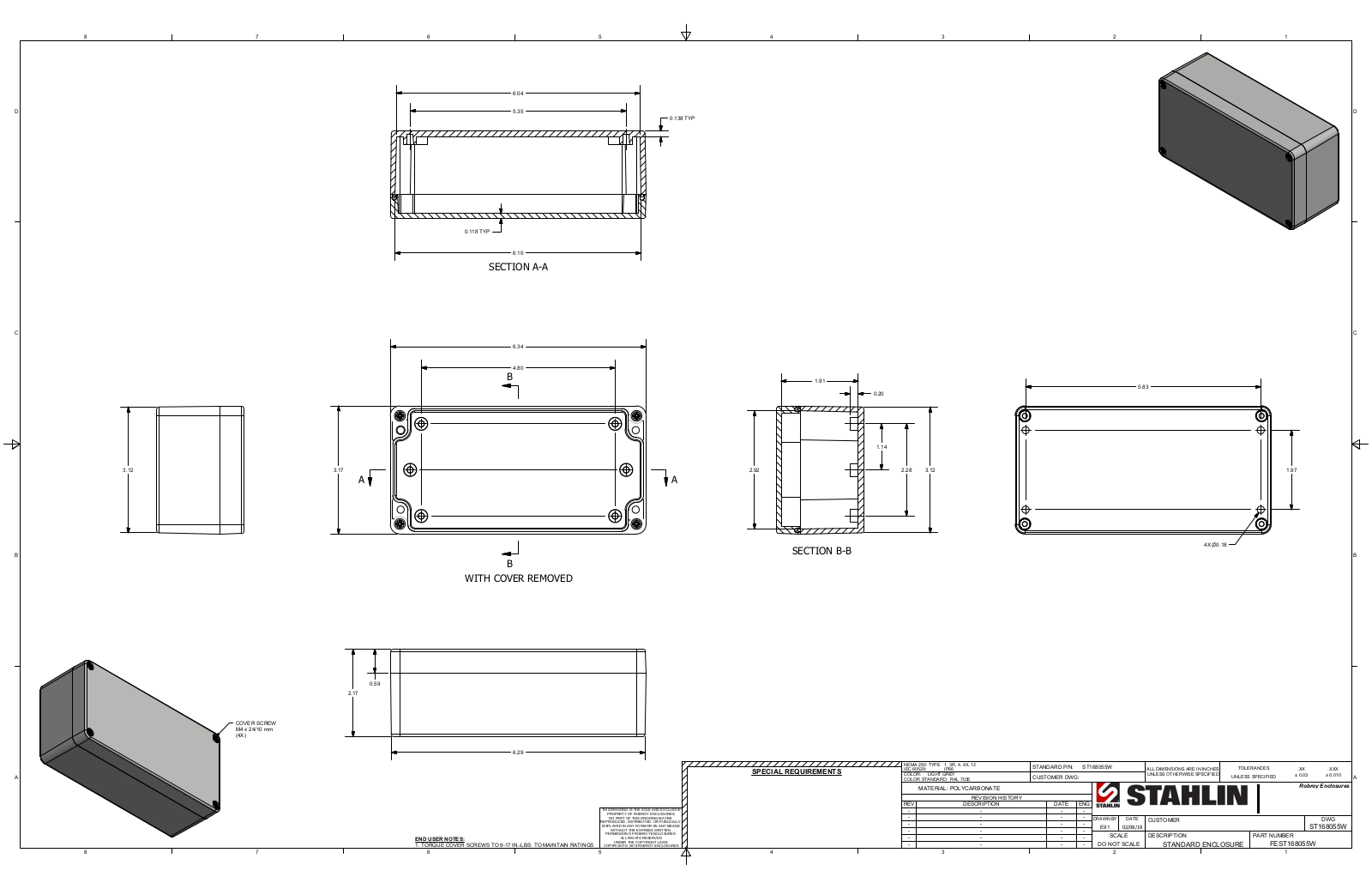 Stahlin ST168055W Reference Drawing