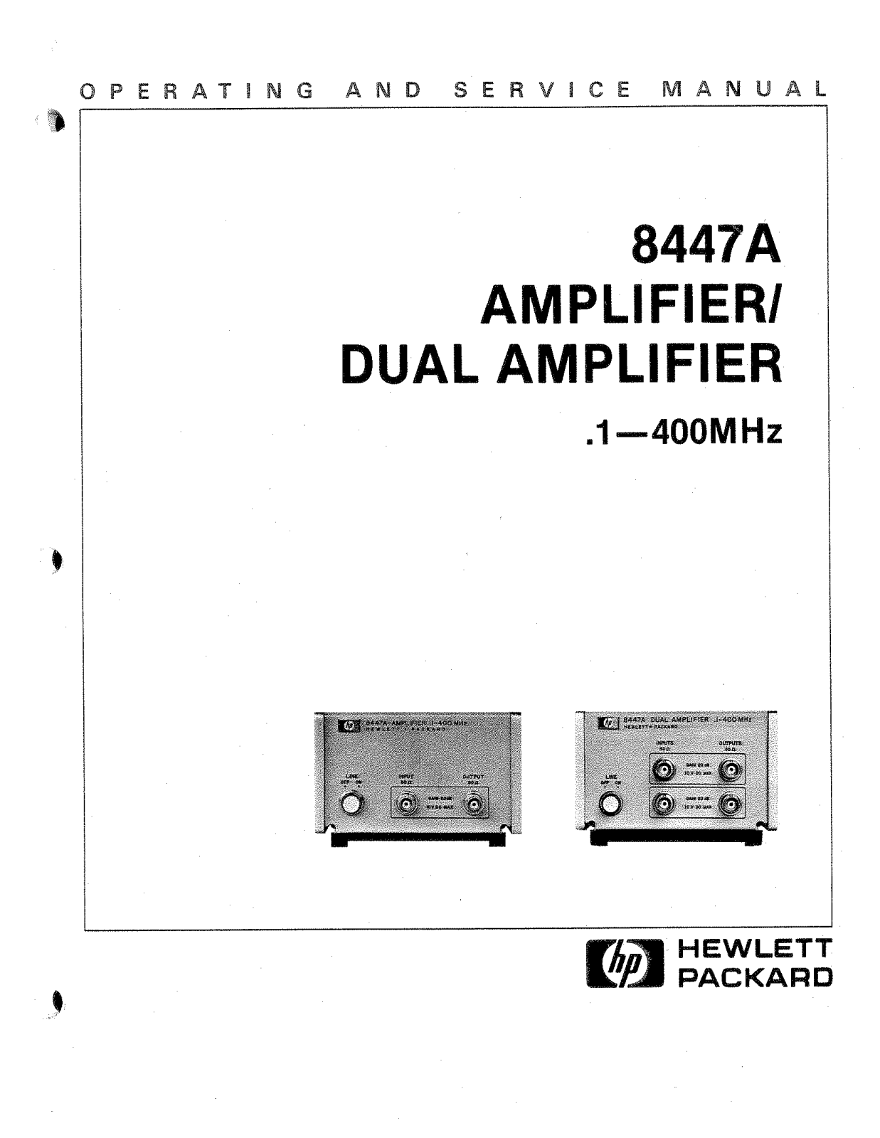 HP (Hewlett-Packard) 8447A User Manual