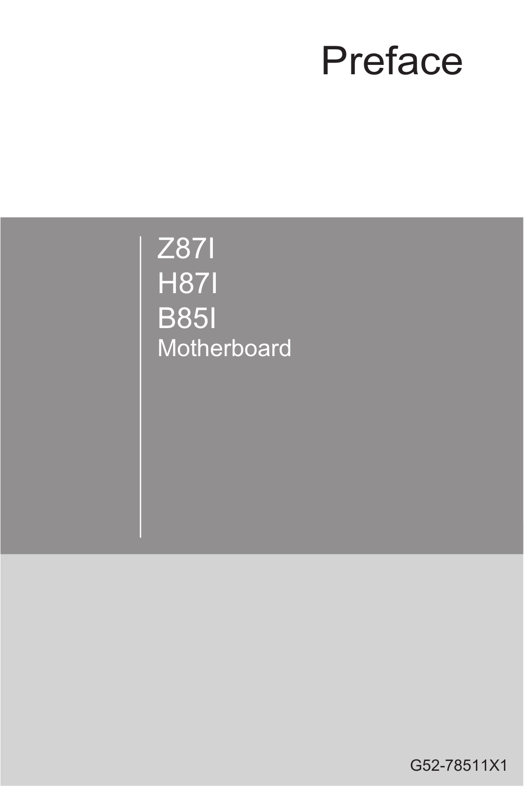 MSI B85I, Z87I, Z87M-GAMING Owner's Manual