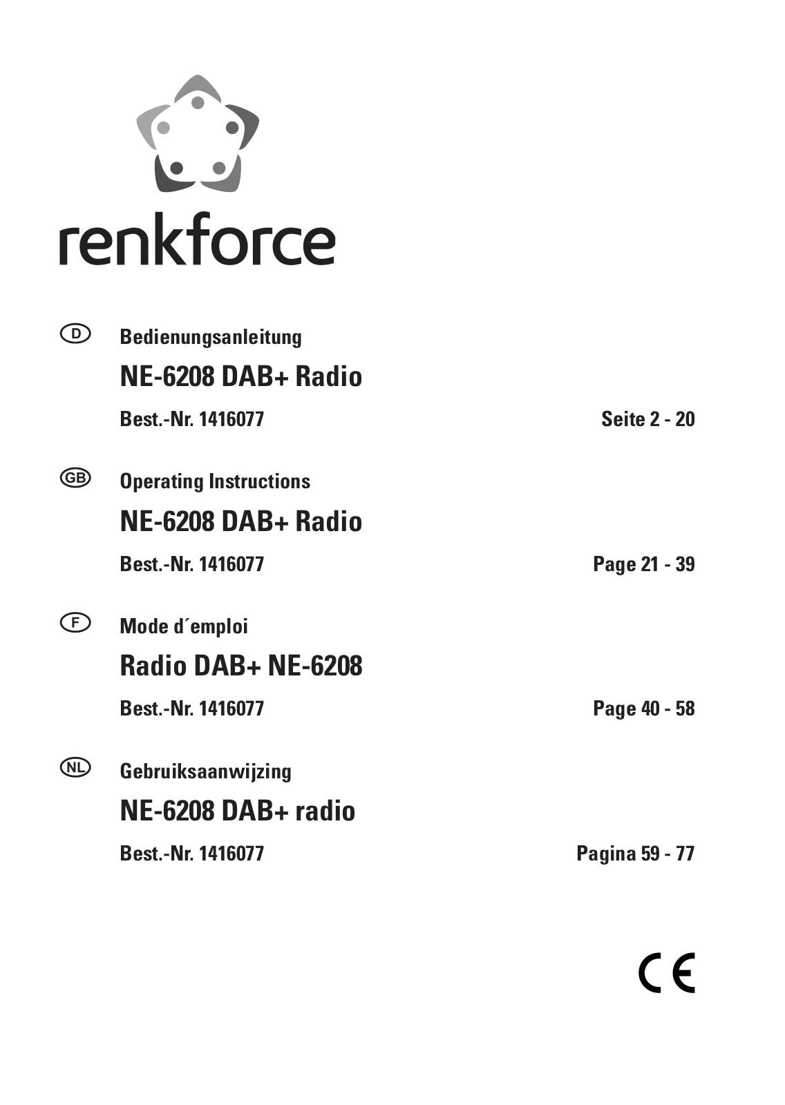 Renkforce 141 60 77 Operating Instructions