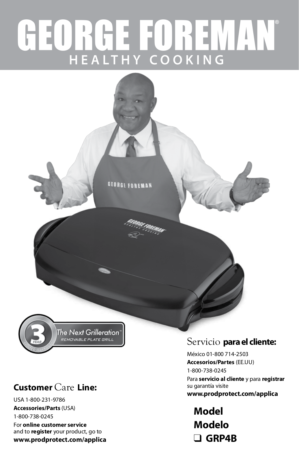 George Foreman GRP4B Owner's Manual