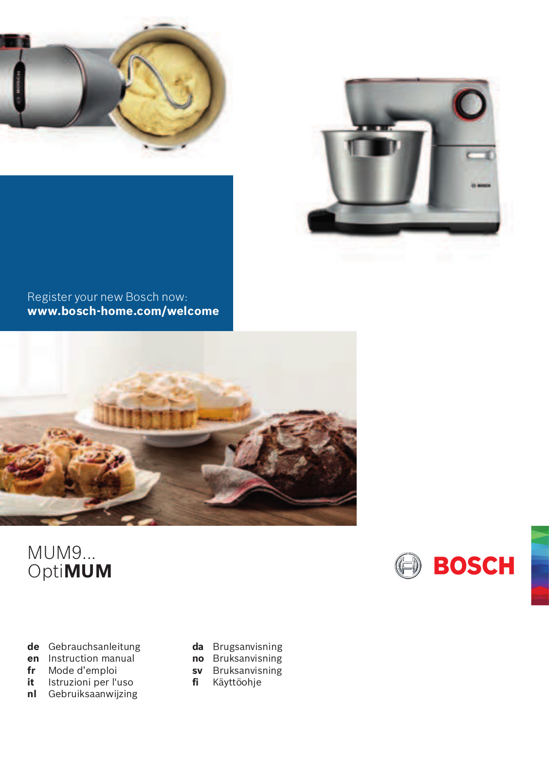 Bosch MUM9AX5S00, MUM9YX5S12, MUM9AD1S00 Instruction manual