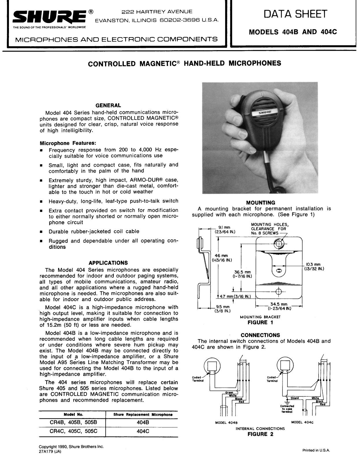 Shure 404C User Guide