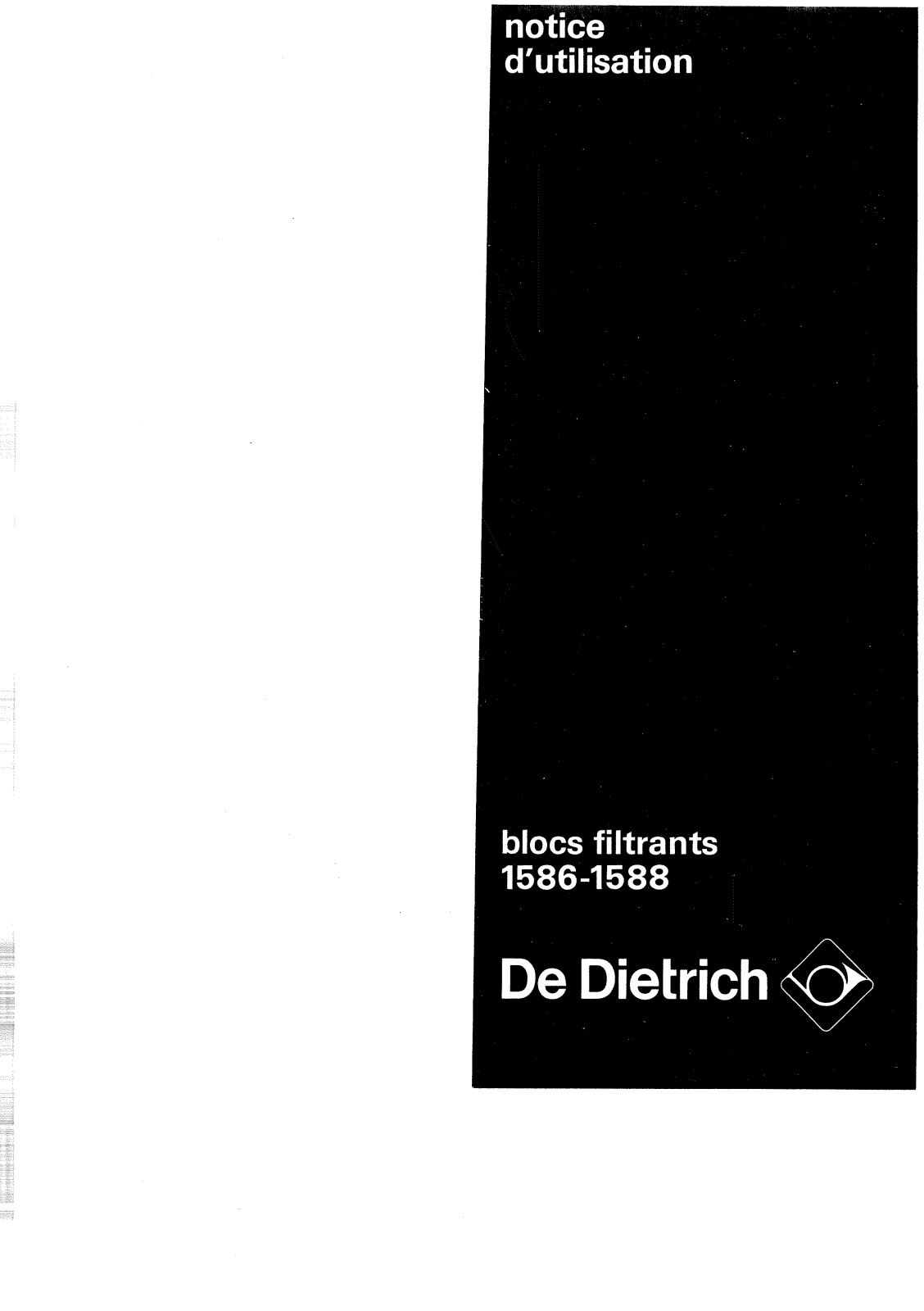 De dietrich 1588, 1586 User Manual