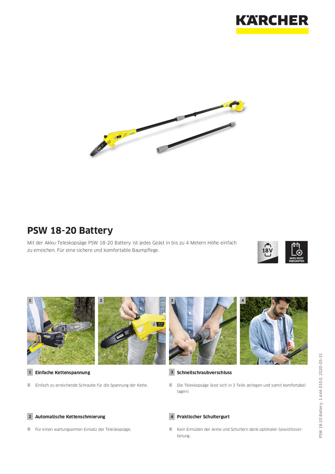 Kärcher PSW 18-20 Battery User Manual