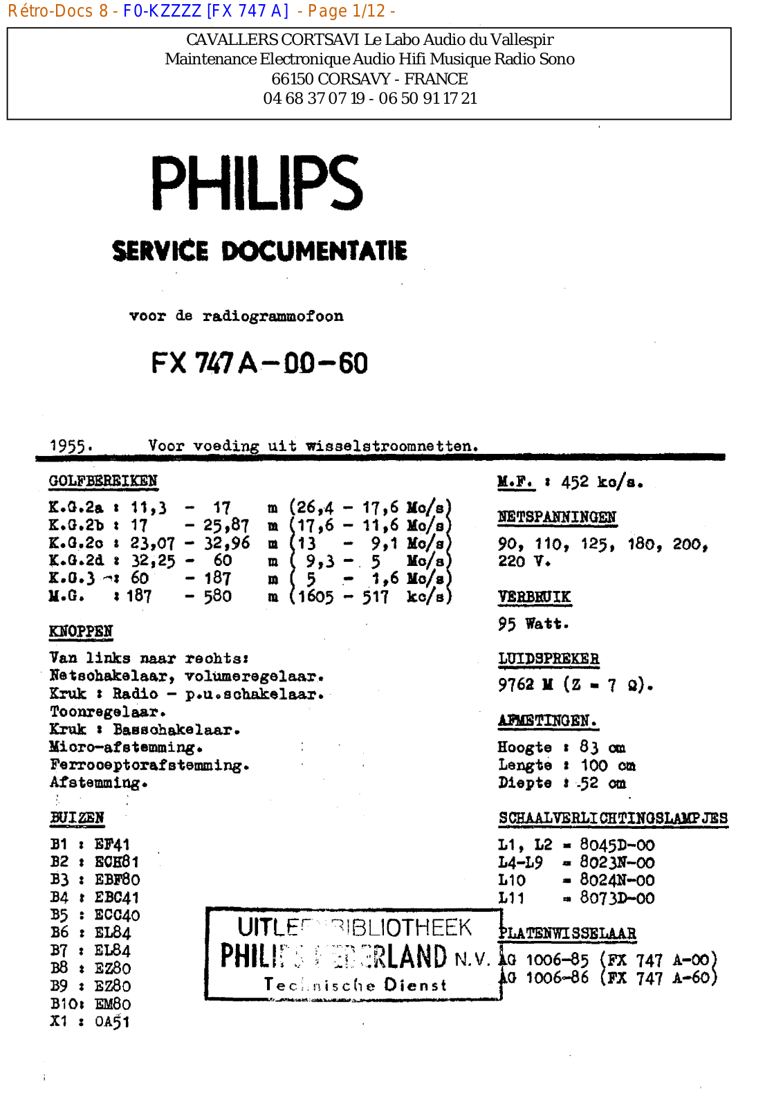Philips fx 747 a Datasheet - ManualMachine.com