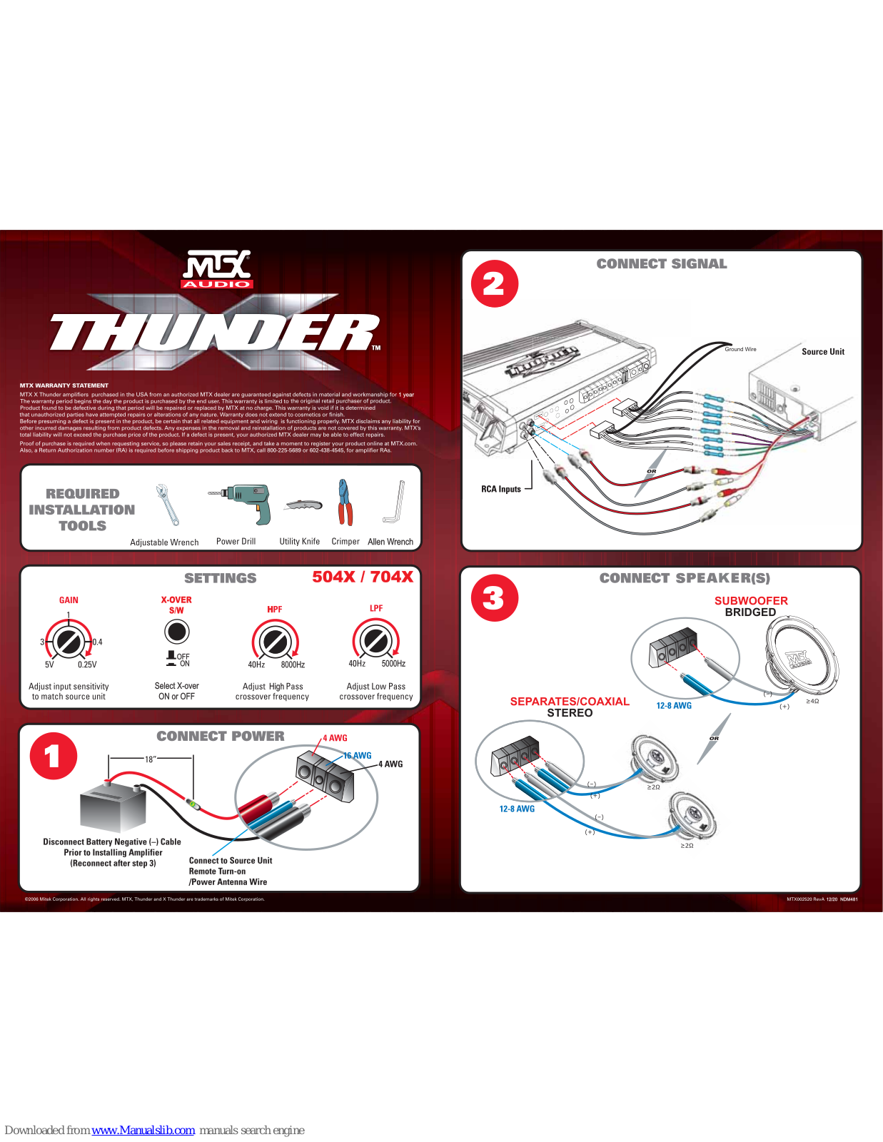 MTX X Thunder 504X, X Thunder 704X Connection Manual