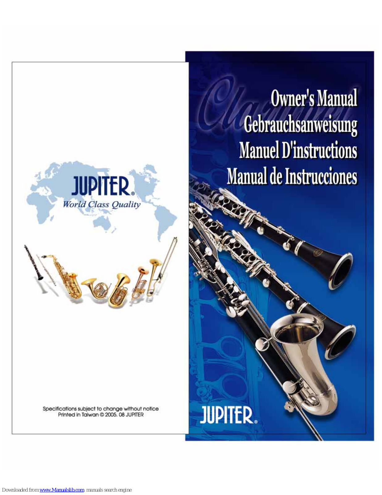 Jupiter Clarinet Owner's Manual