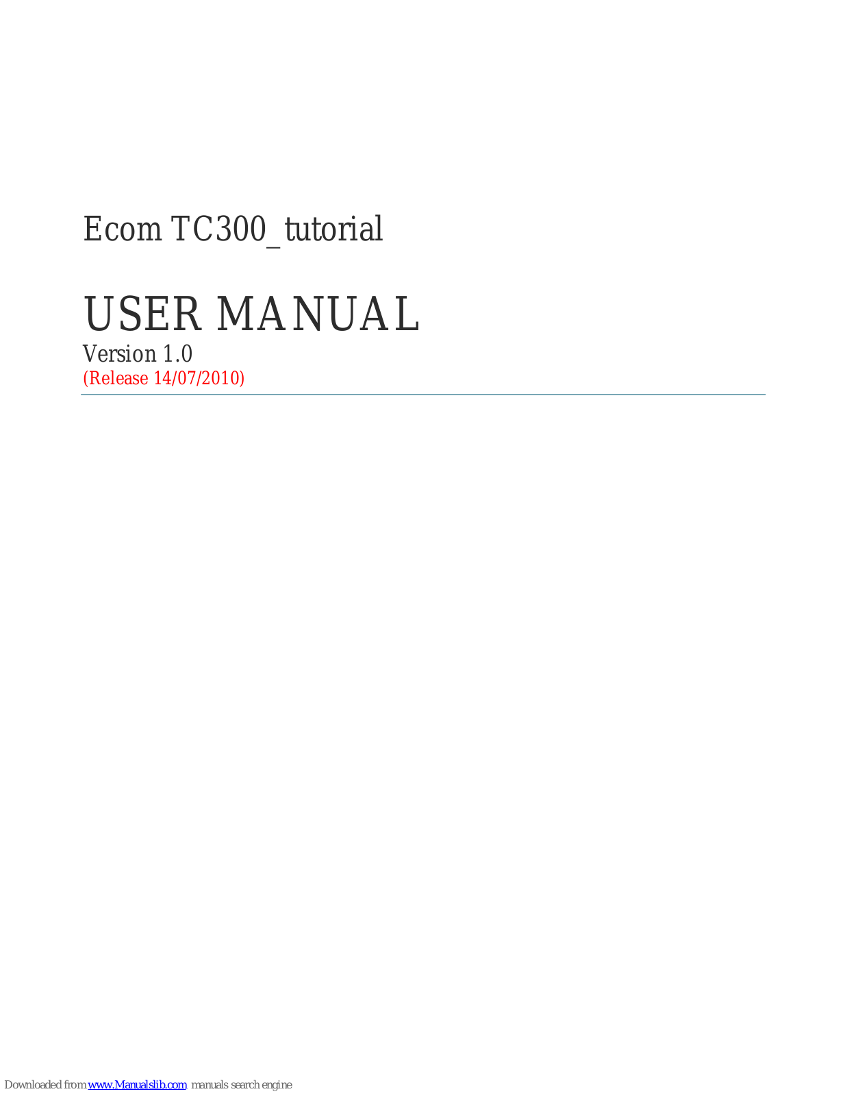 Ecom TC300 User Manual