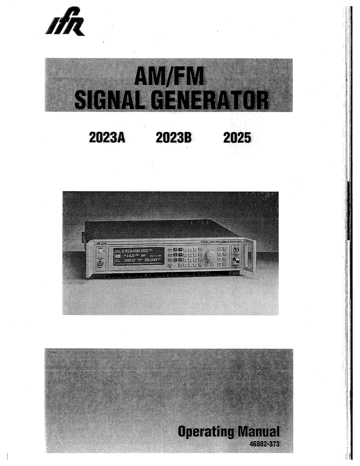 IFR 2025, 2023B, 2023A User Manual