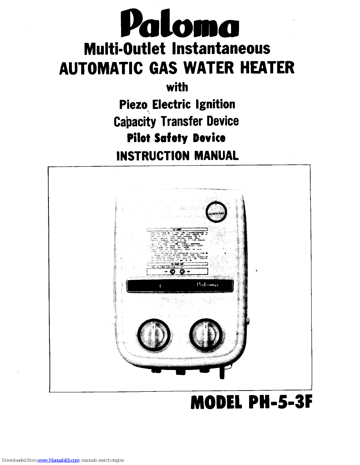 Paloma PH-5-3F Instruction Manual